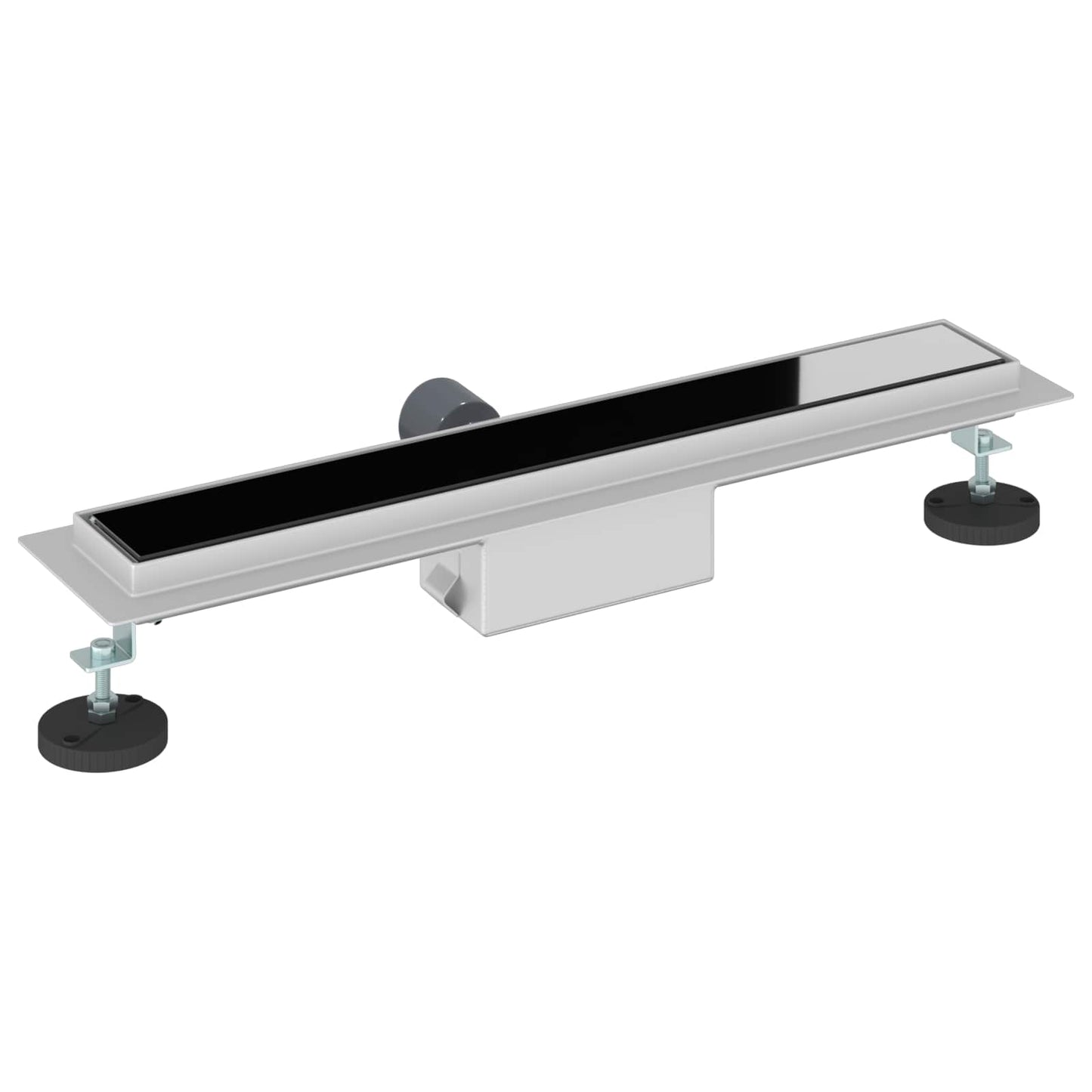 Bruserafløb med glaslåg Sort 60 cm Rustfrit Stål 304