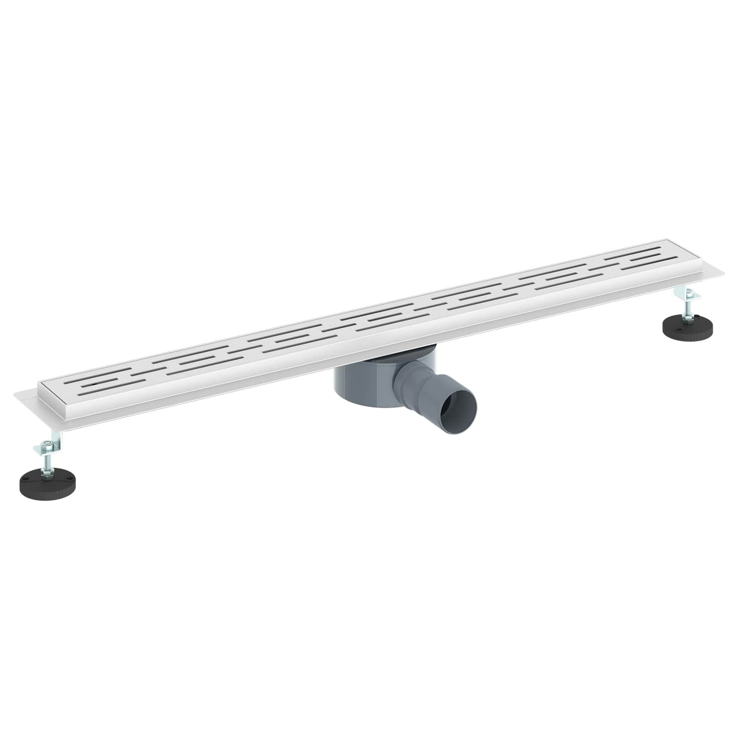 Bruseafløb Linje Design med 360° Siphon Sølv 80 cm