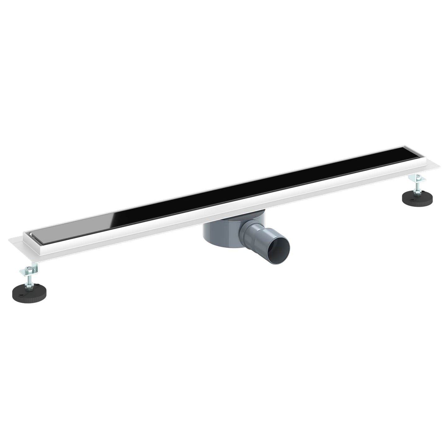 Bruseafløb Glasdæksel med 360° Siphon Sort 80 cm