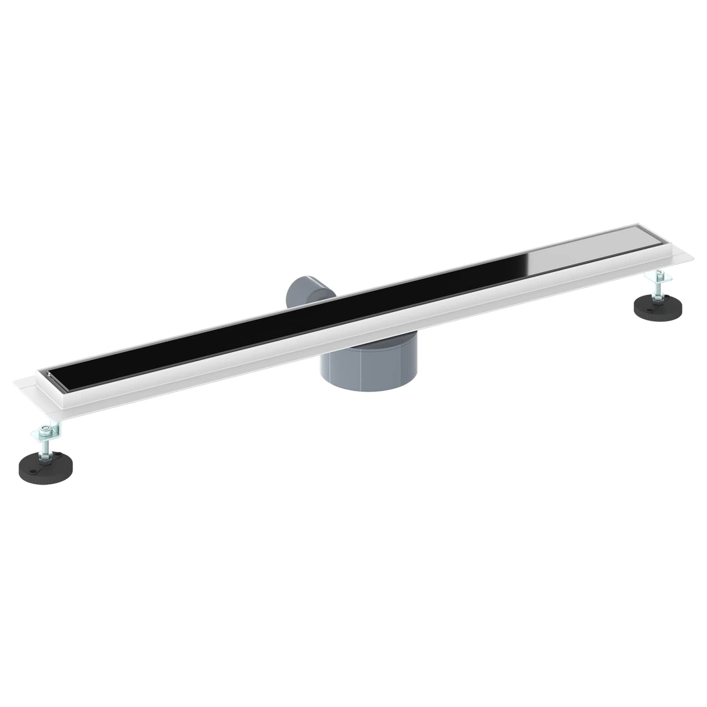 Bruseafløb Glasdæksel med 360° Siphon Sort 80 cm