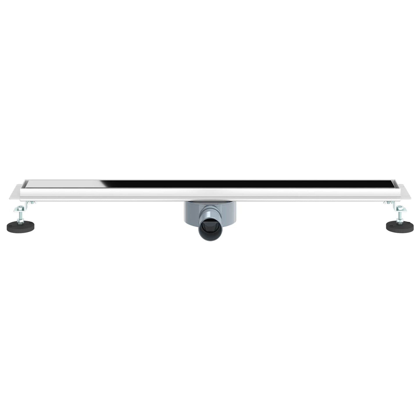 Bruseafløb Glasdæksel med 360° Siphon Sort 80 cm