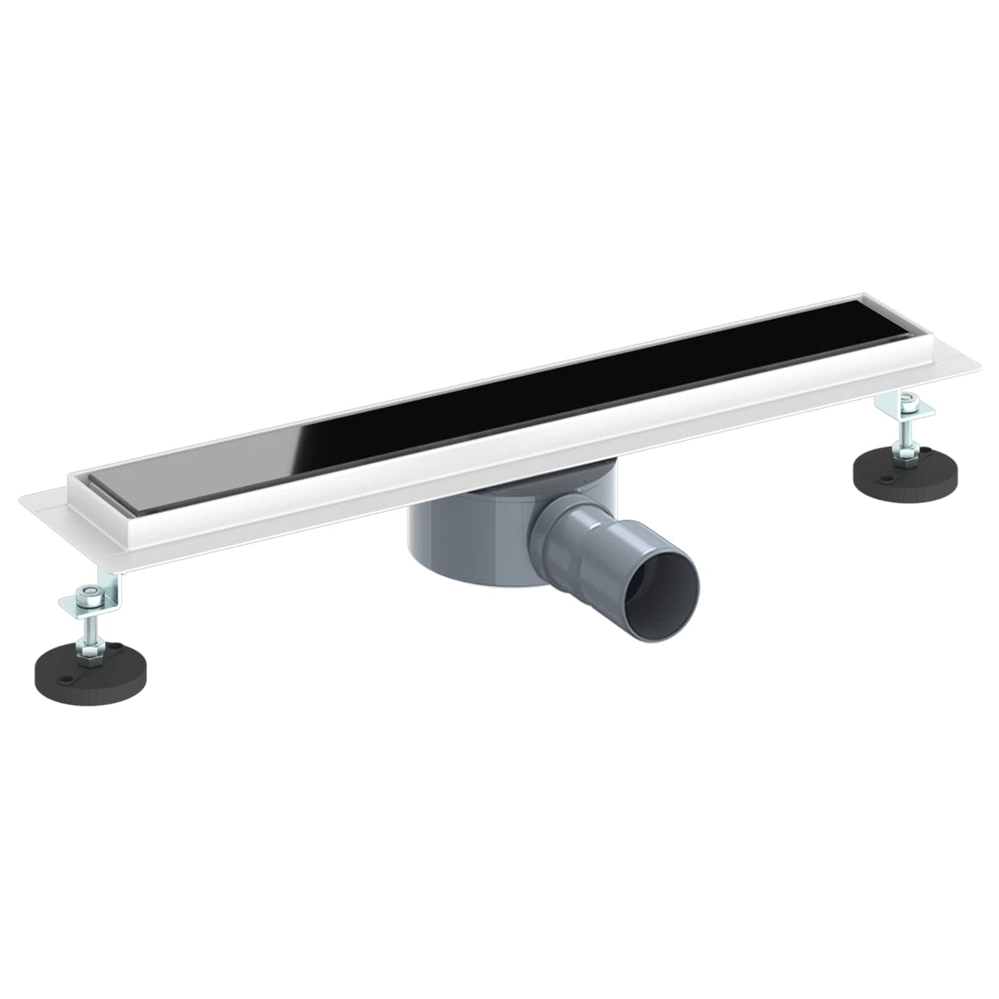 Bruseafløb Glasdæksel med 360° Siphon Sort 50 cm