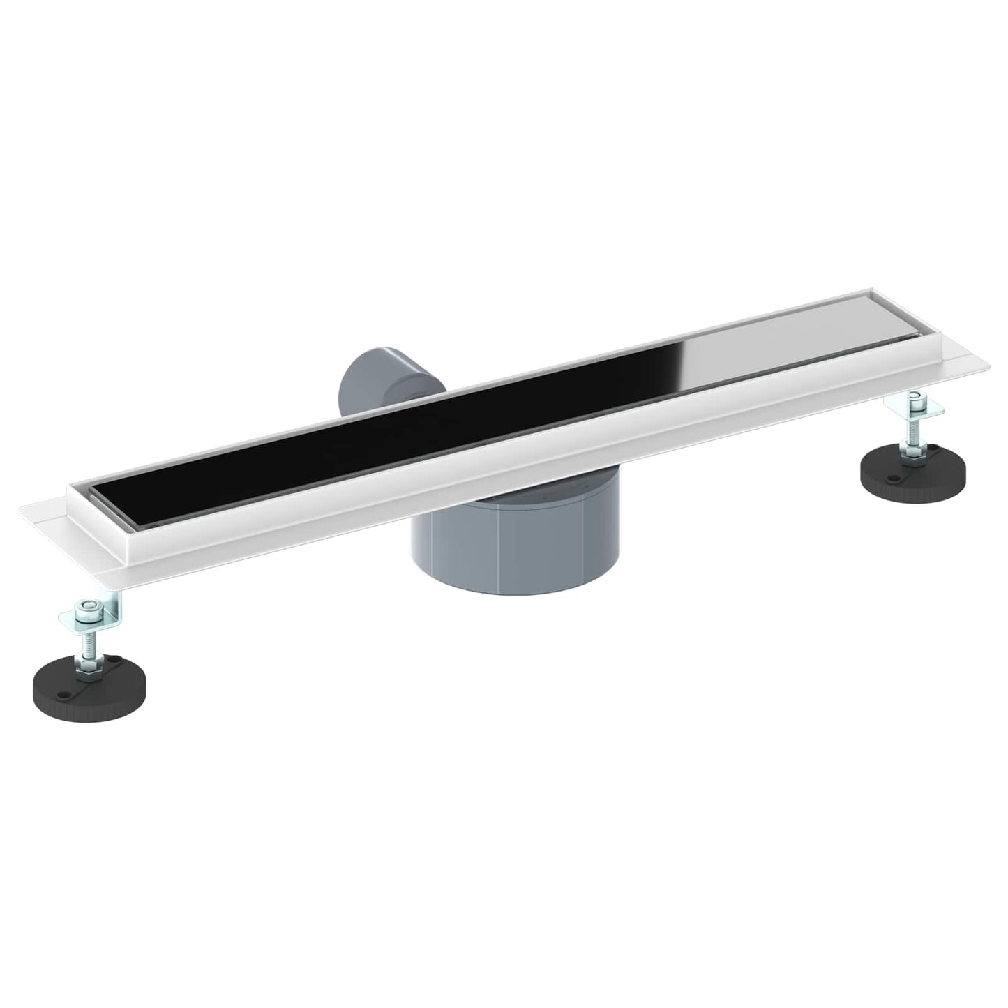 Bruseafløb Glasdæksel med 360° Siphon Sort 50 cm
