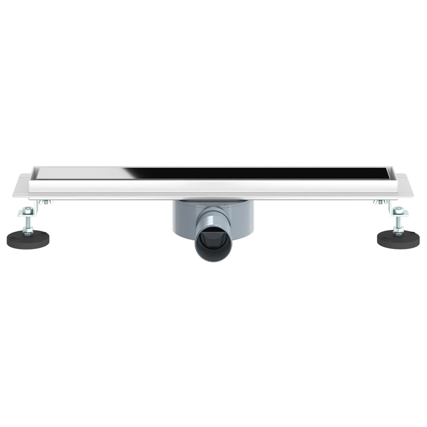 Bruseafløb Glasdæksel med 360° Siphon Sort 50 cm