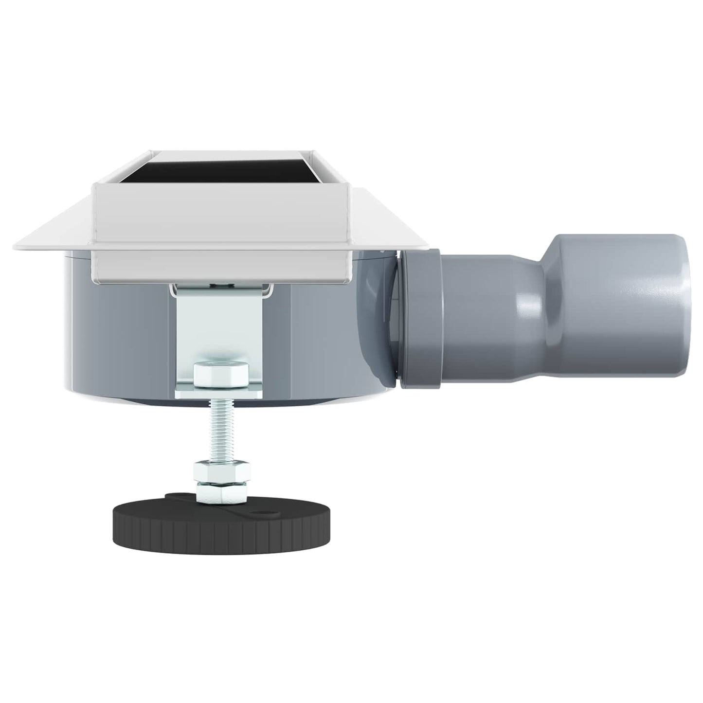 Bruseafløb Glasdæksel med 360° Siphon Sort 50 cm