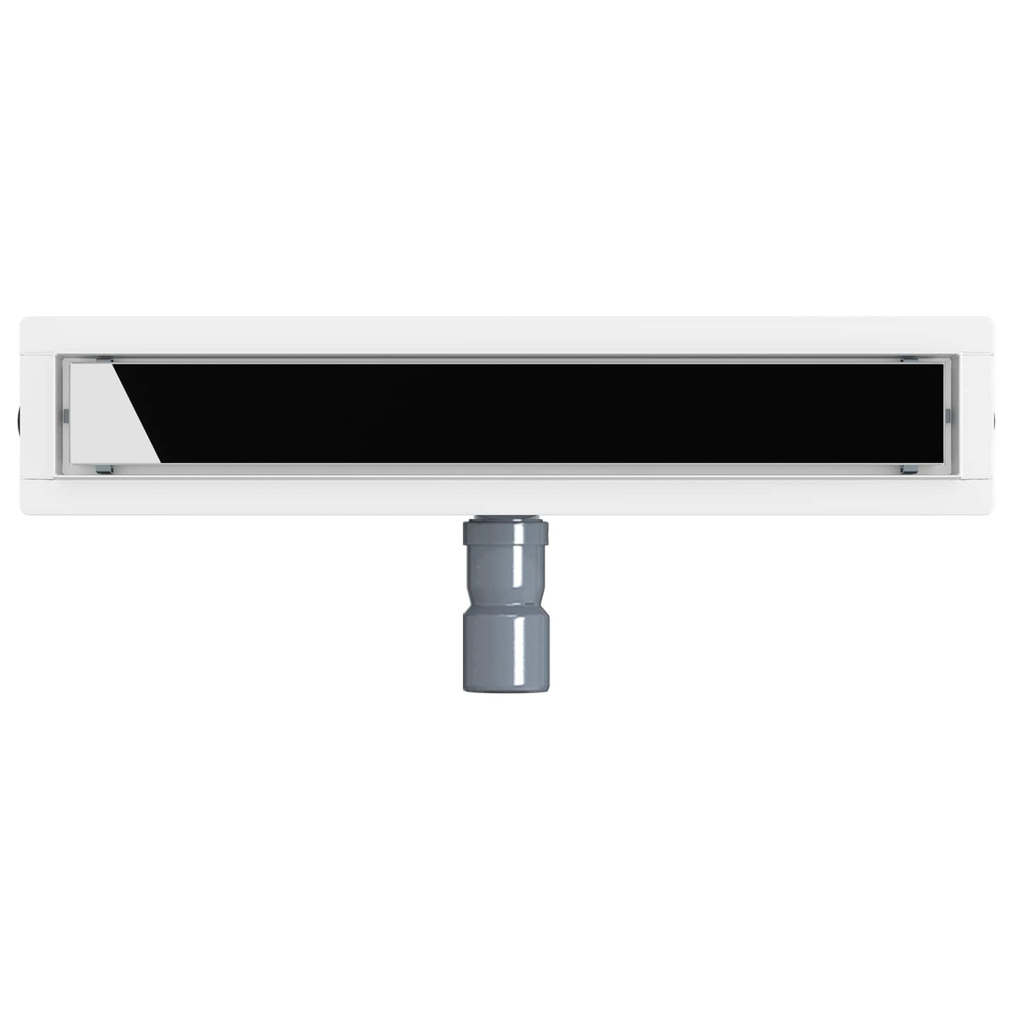 Bruseafløb Glasdæksel med 360° Siphon Sort 50 cm