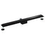 2 i 1 bruserafløb Sort 90 cm Rustfrit Stål 304