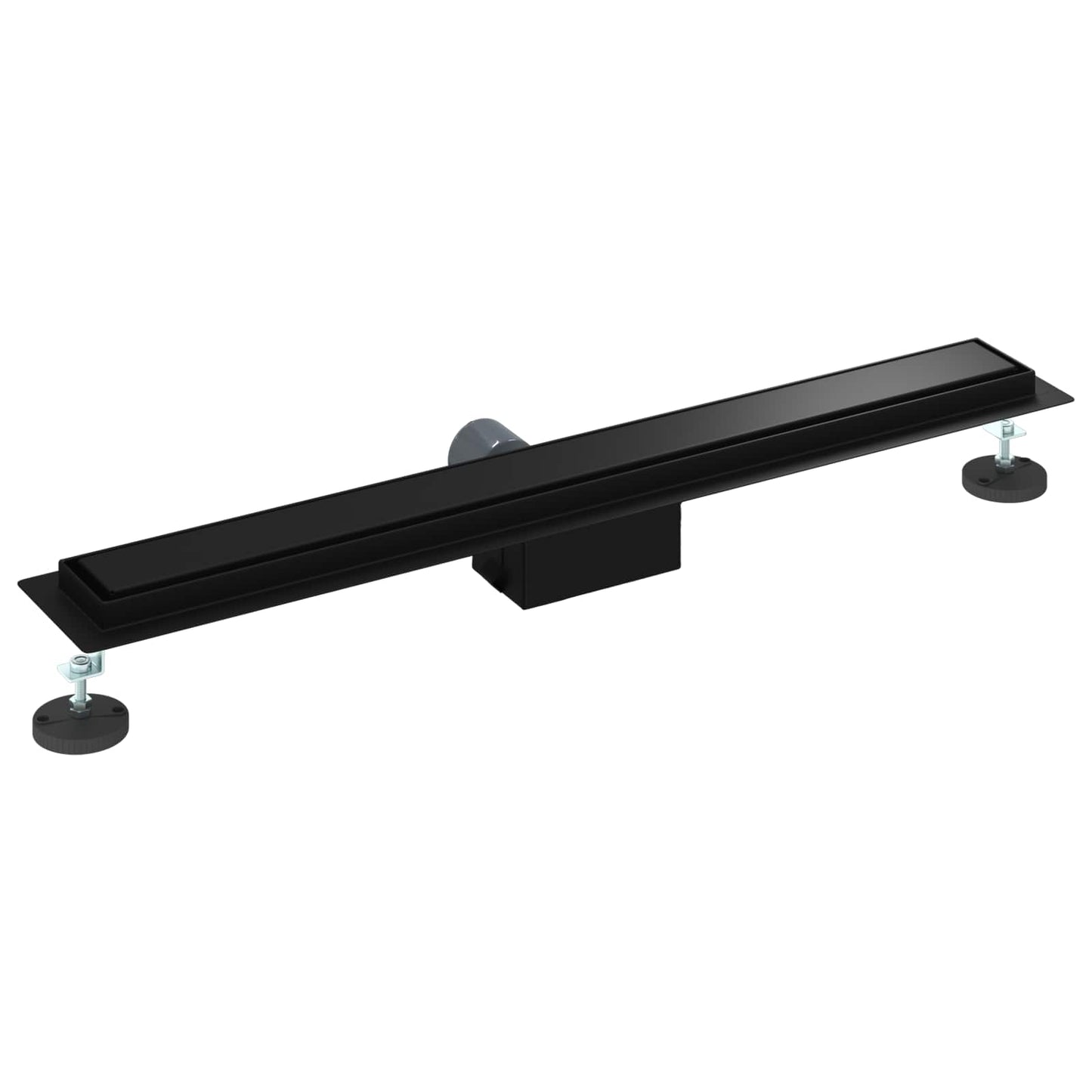 2 i 1 bruserafløb Sort 80 cm Rustfrit Stål 304