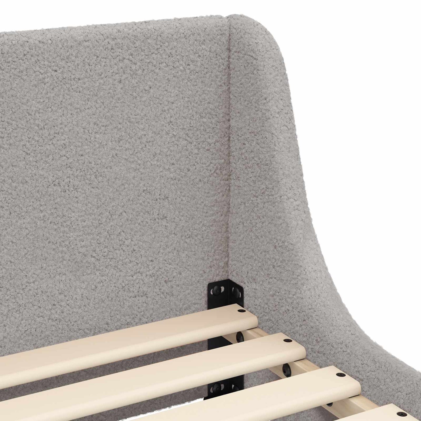Sengestel til tumling med hovedgærde Lysegrå 70 x 140 cm Bouclé
