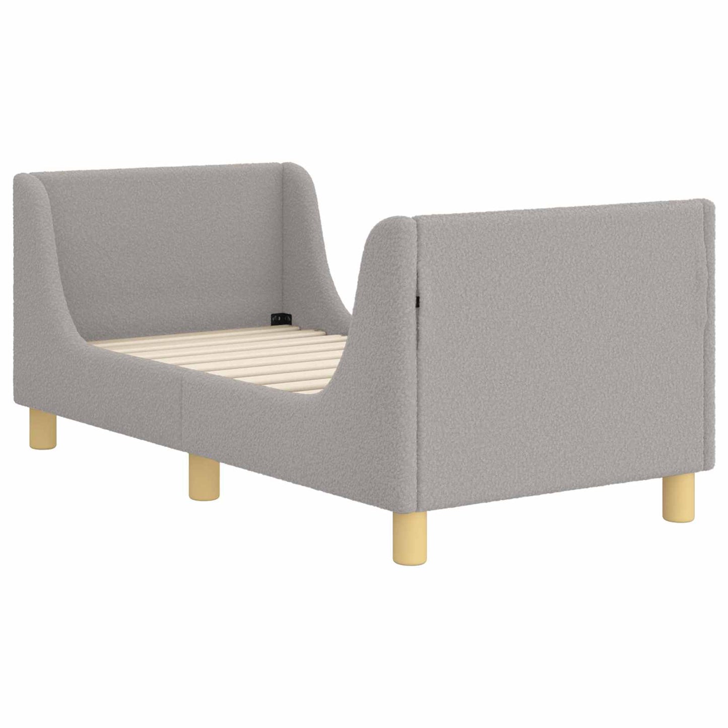 Sengestel til tumling med hovedgærde Lysegrå 70 x 140 cm Bouclé