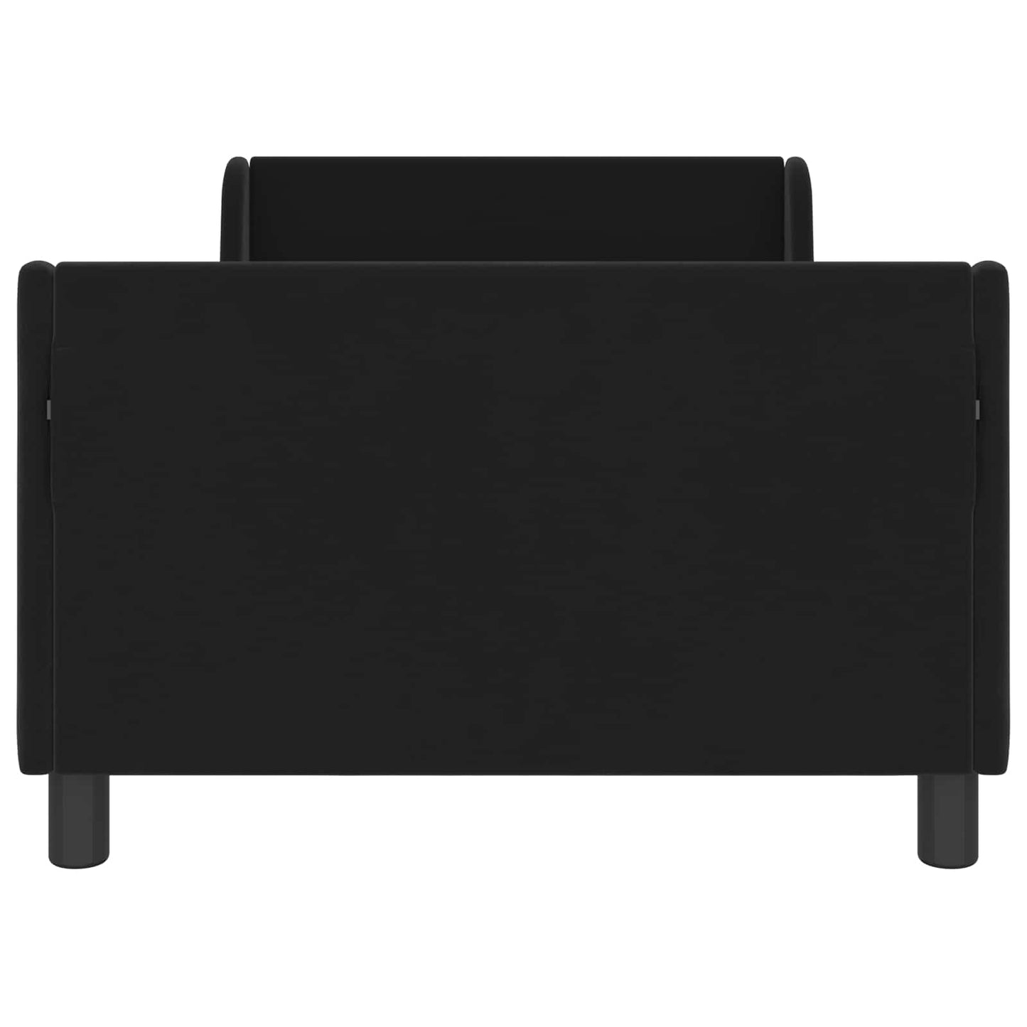 Børnesengestel med hovedgærde Sort 80 x 200 cm Fløjl