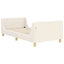 Børnesengestel med hovedgærde Cremefarvet 90 x 190 cm Bouclé