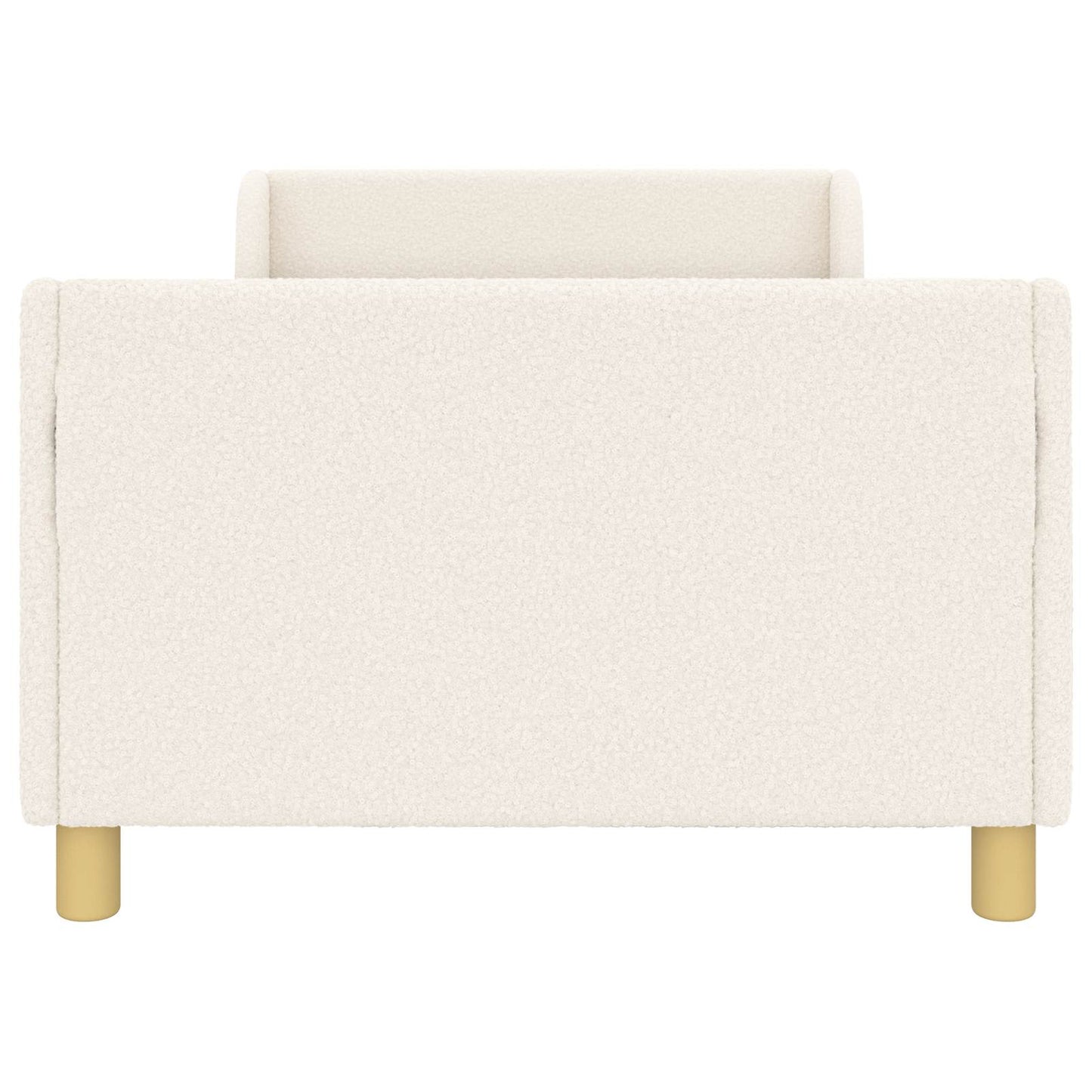 Børnesengestel med hovedgærde Cremefarvet 90 x 190 cm Bouclé