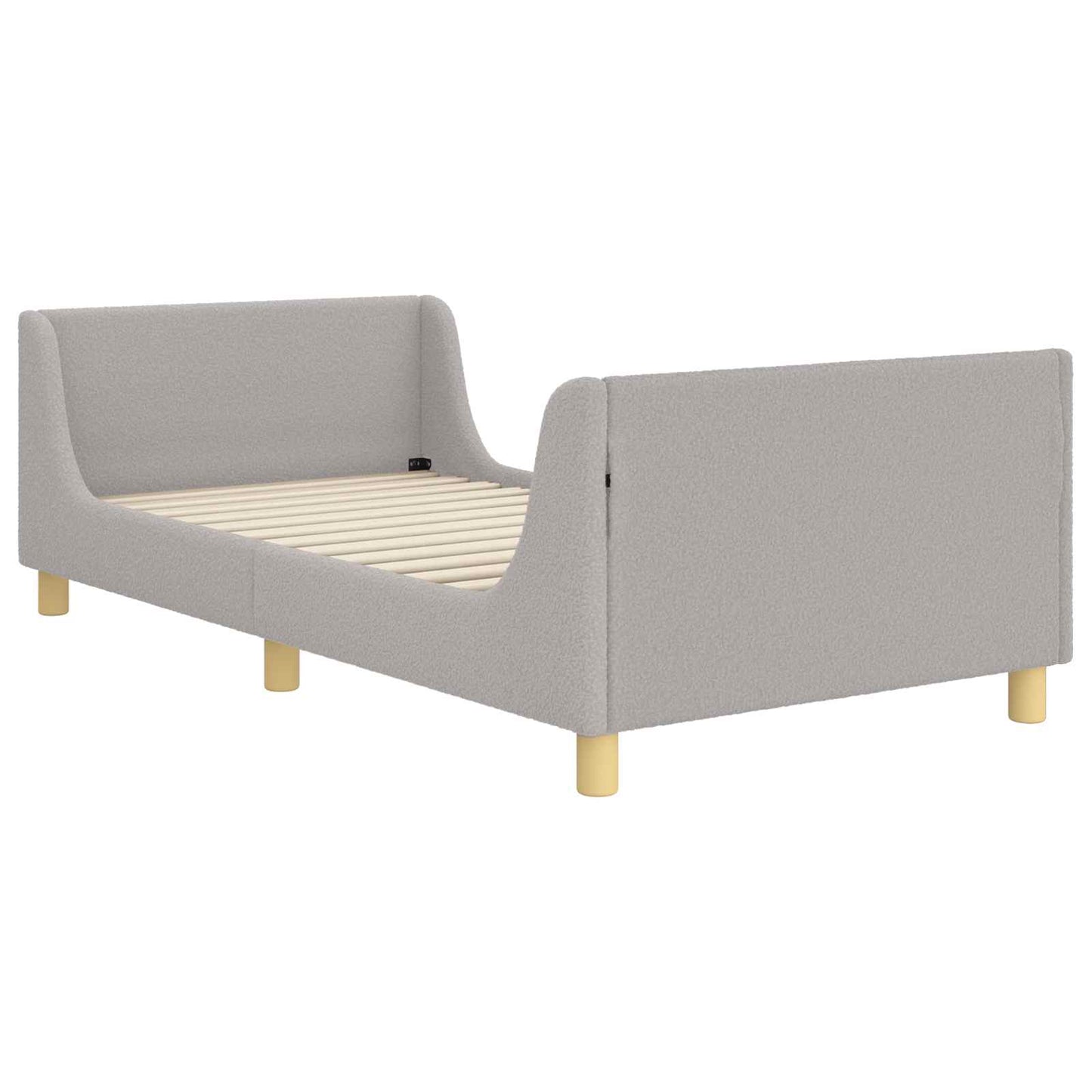 Børnesengestel med hovedgærde Lysegrå 90x200 cm Bouclé