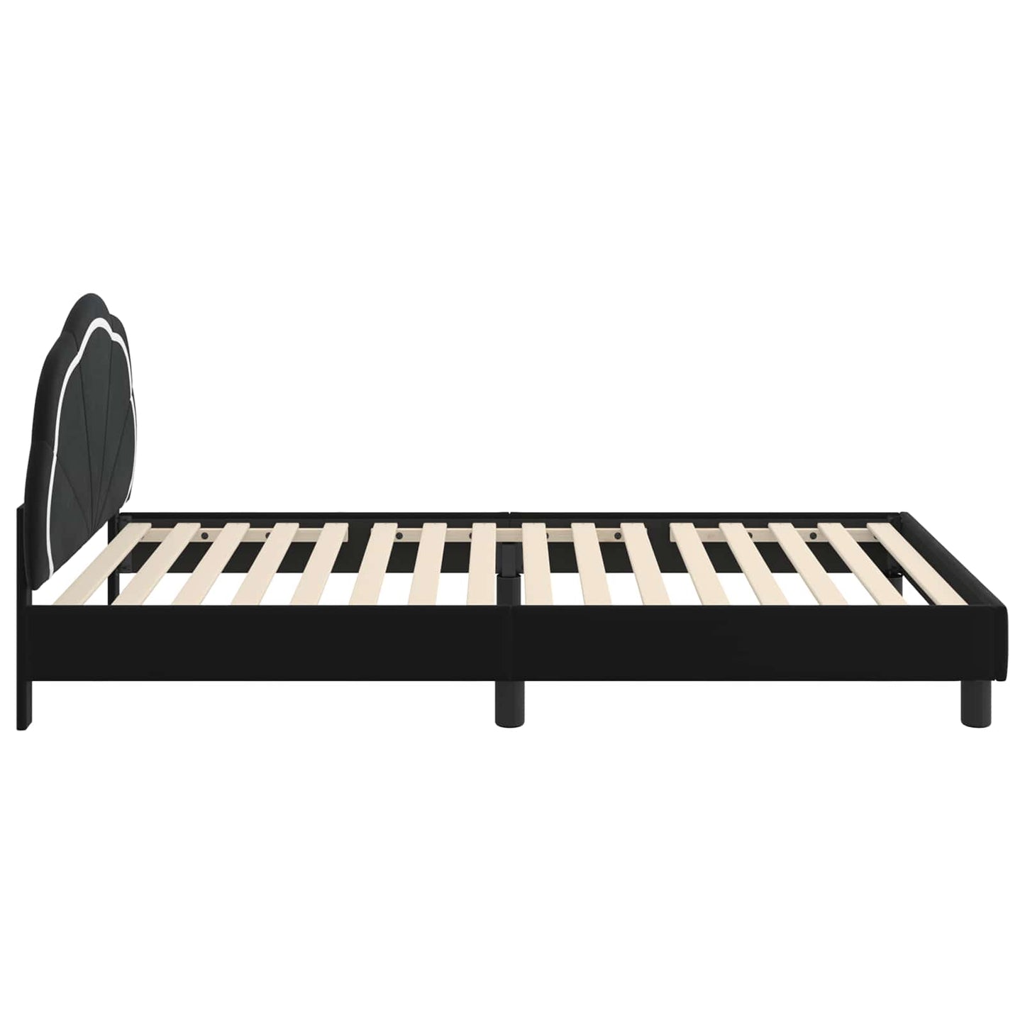 Børnesengestel med hovedgærde Sort 90 x 190 cm Fløjl