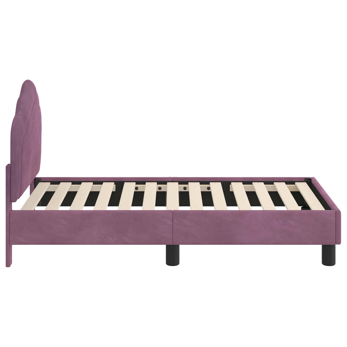 Sengestel til tumling med hovedgærde Lilla 70 x 140 cm Fløjl