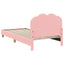 Børnesengestel med hovedgærde Lyserød 80 x 200 cm Bouclé