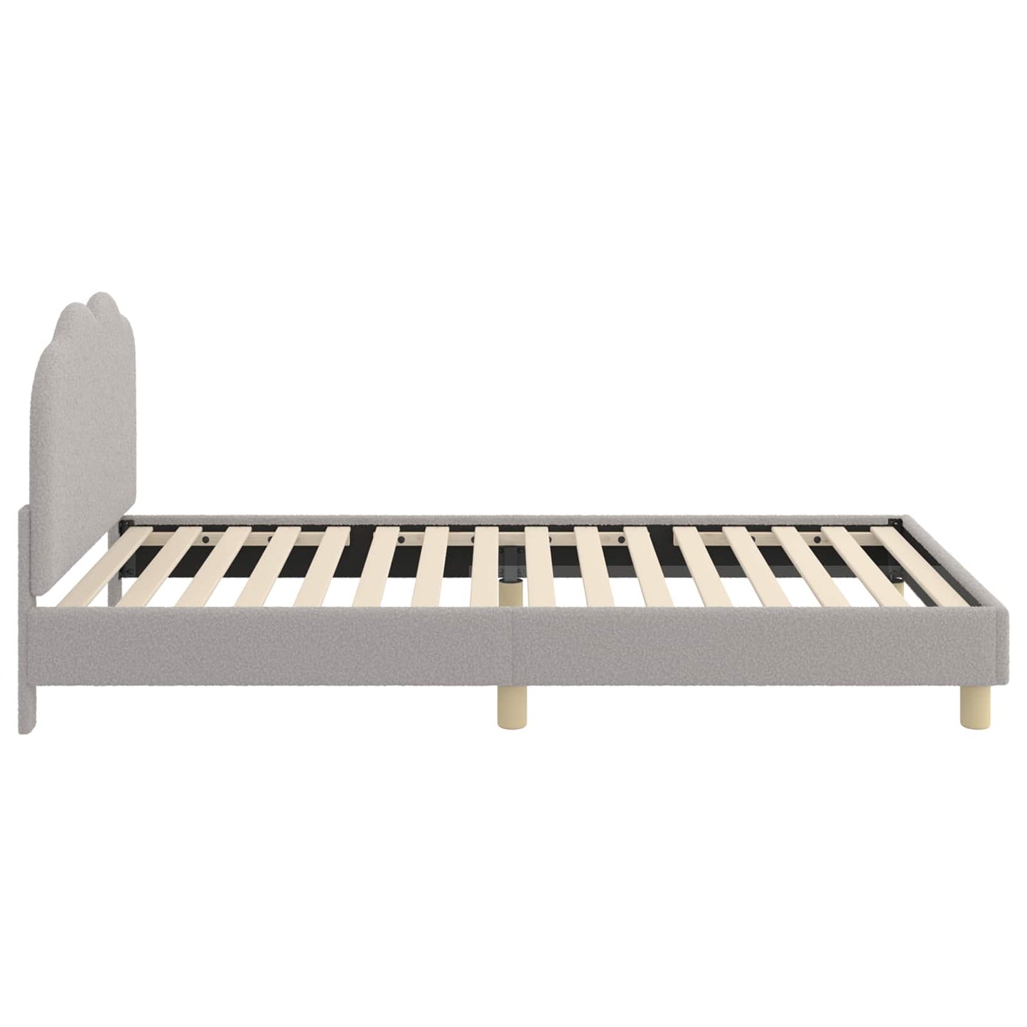 Børnesengestel med hovedgærde Lysegrå 90x190 cm Bouclé