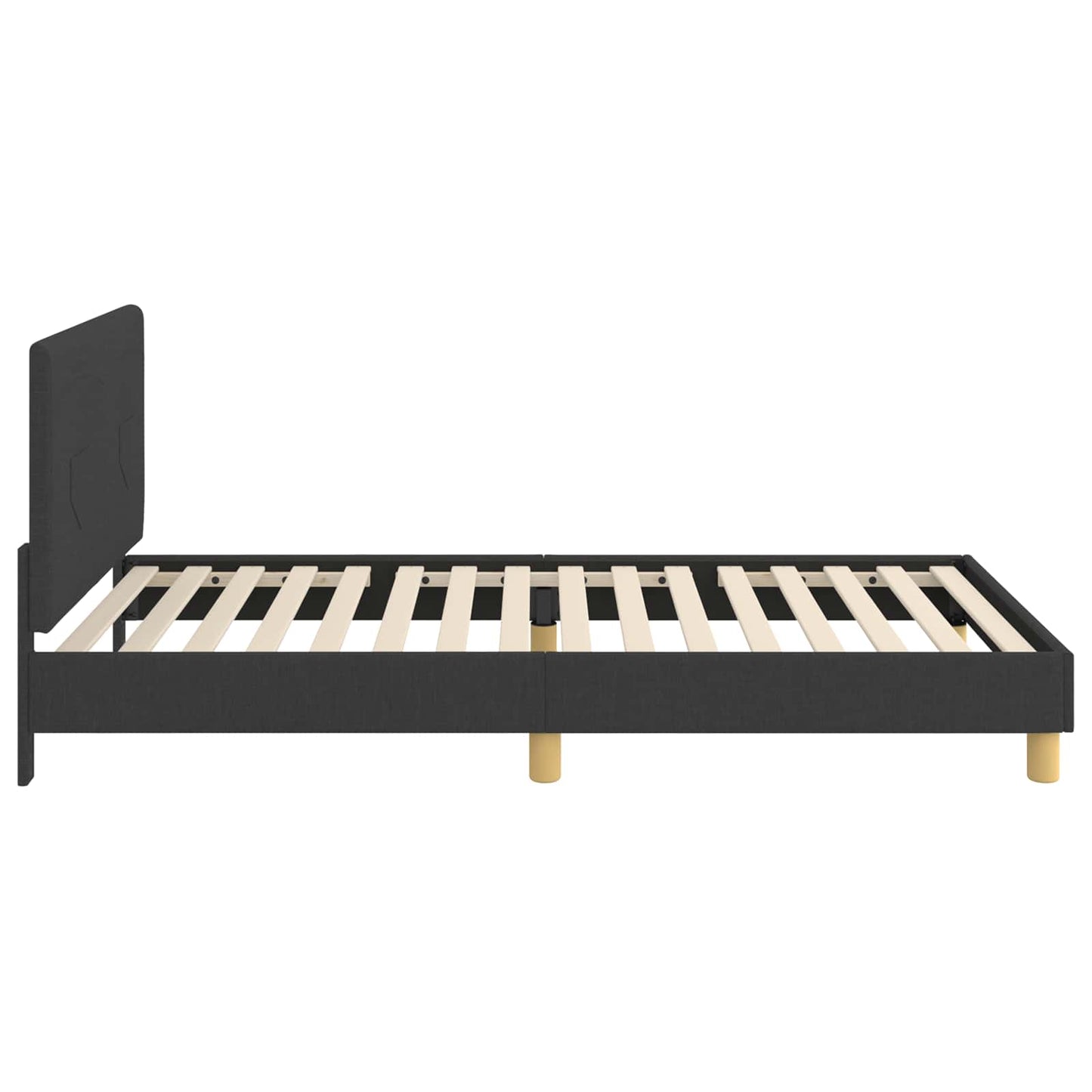 Børnesengestel med hovedgærde Sort 90 x 200 cm Stof