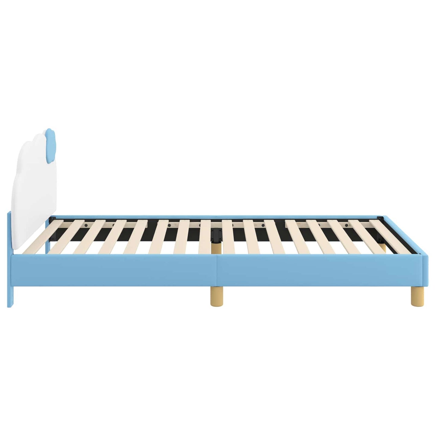 Børnesengestel med hovedgærde Blå 90 x 190 cm PU