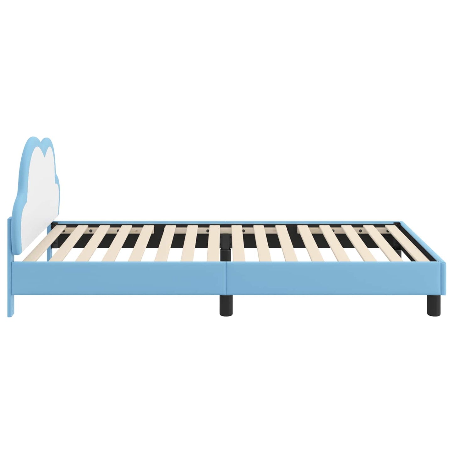 Børnesengestel med hovedgærde Blå 80 x 200 cm PU