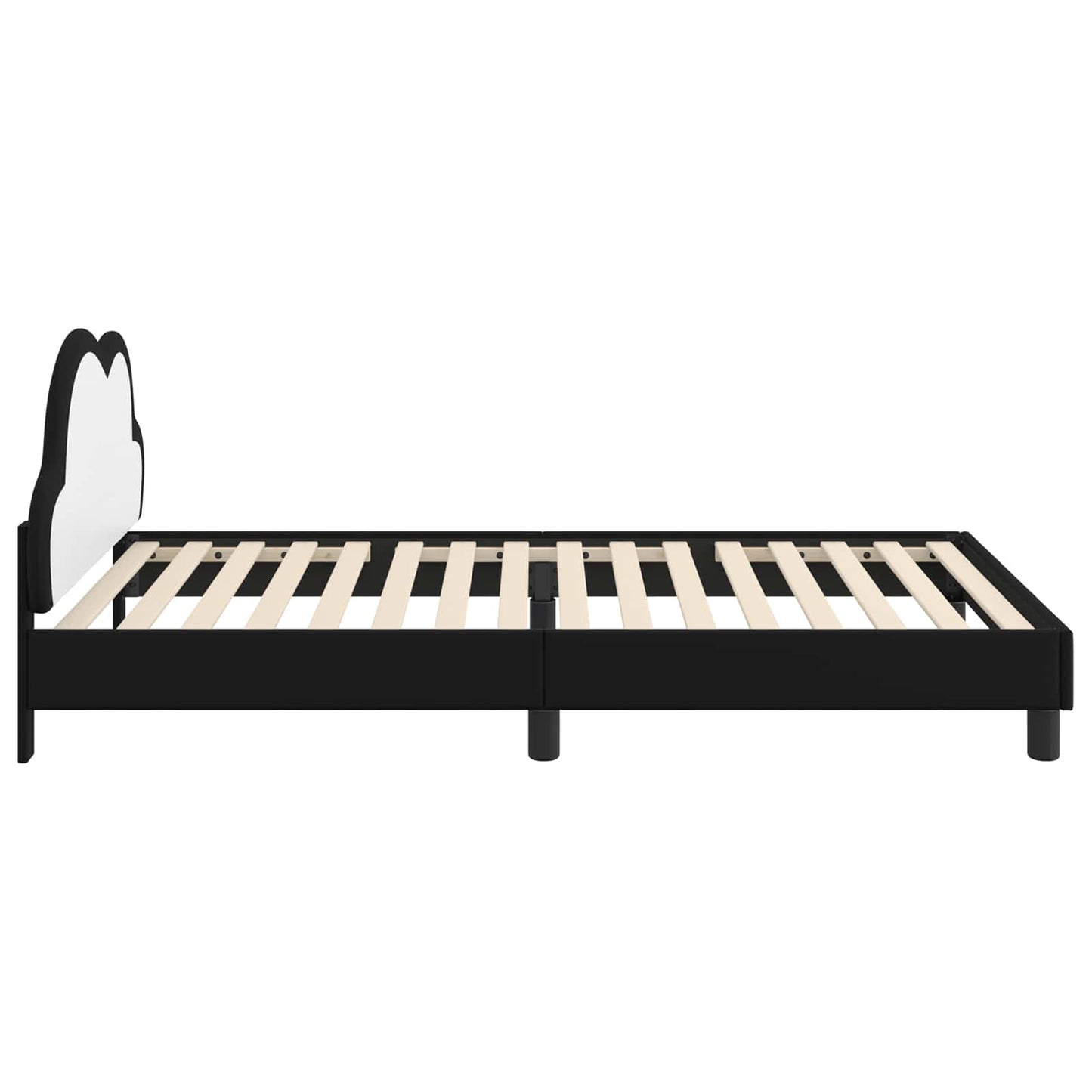 Børnesengestel med hovedgærde Sort 90 x 190 cm PU