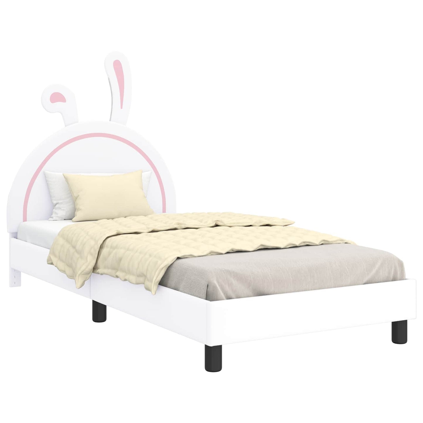 Børnesengestel med hovedgærde Hvid 90 x 190 cm PU