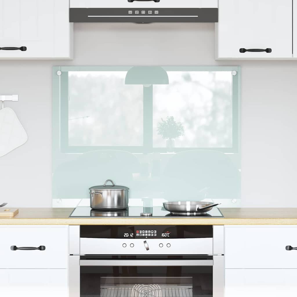 Køkkenbacksplash Mælk 80 x 60 cm hærdet glas billede