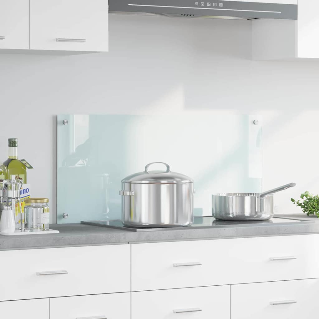 Køkkenbacksplash Mælk 90 x 40 cm hærdet glas billede