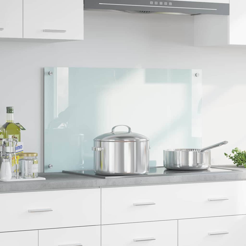 Køkkenbacksplash Mælk 90 x 50 cm hærdet glas billede