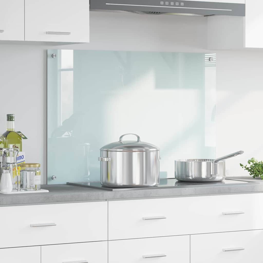 Køkkenbacksplash Mælk 90 x 60 cm hærdet glas billede