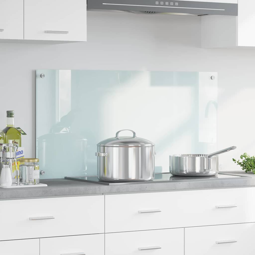 Køkkenbacksplash Mælk 100 x 50 cm hærdet glas billede