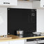 Køkkenbacksplash Sort 80 x 60 cm hærdet glas