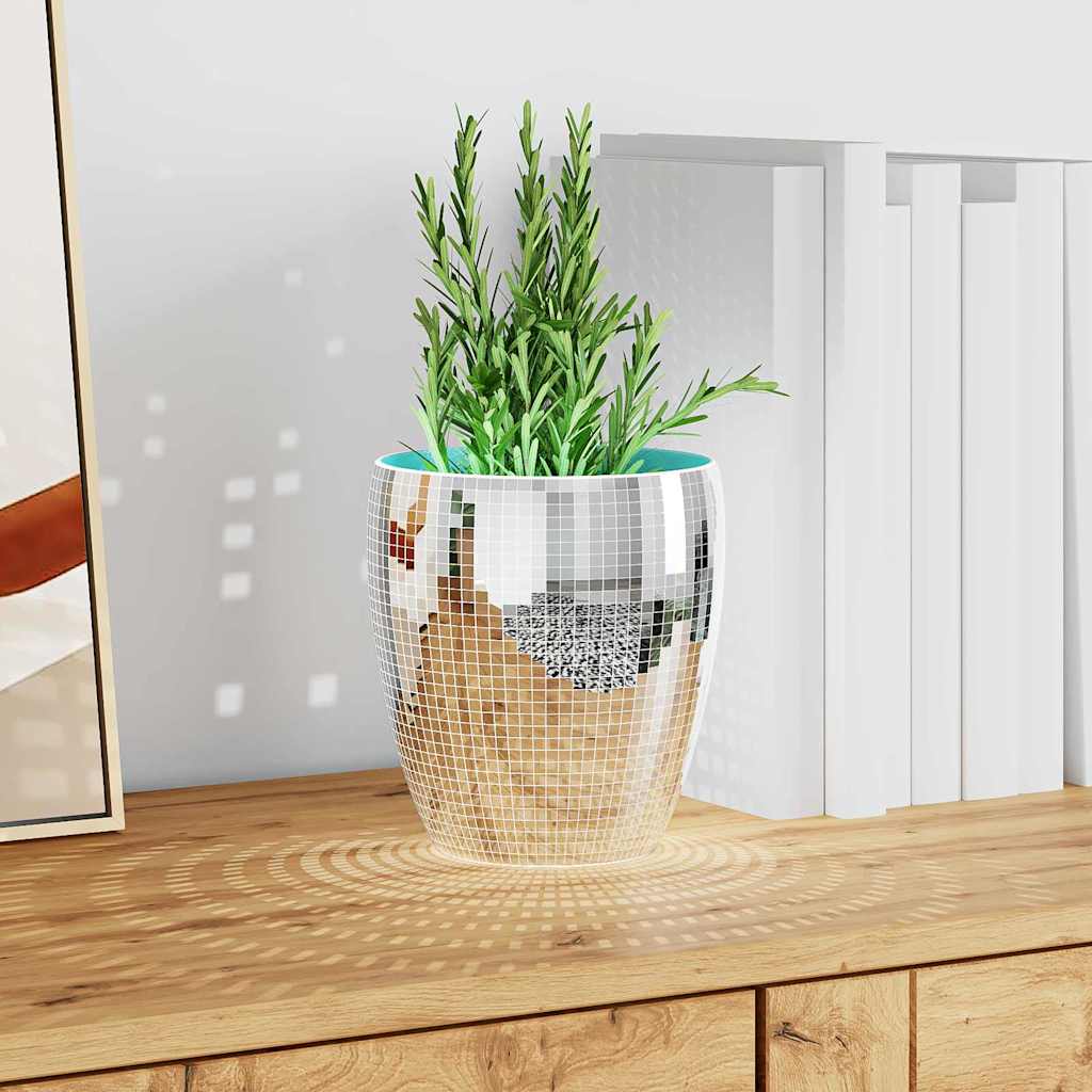 Spejl Mosaik Flise Geometrisk 3 pcs Sølv 30 x 30 cm Glas