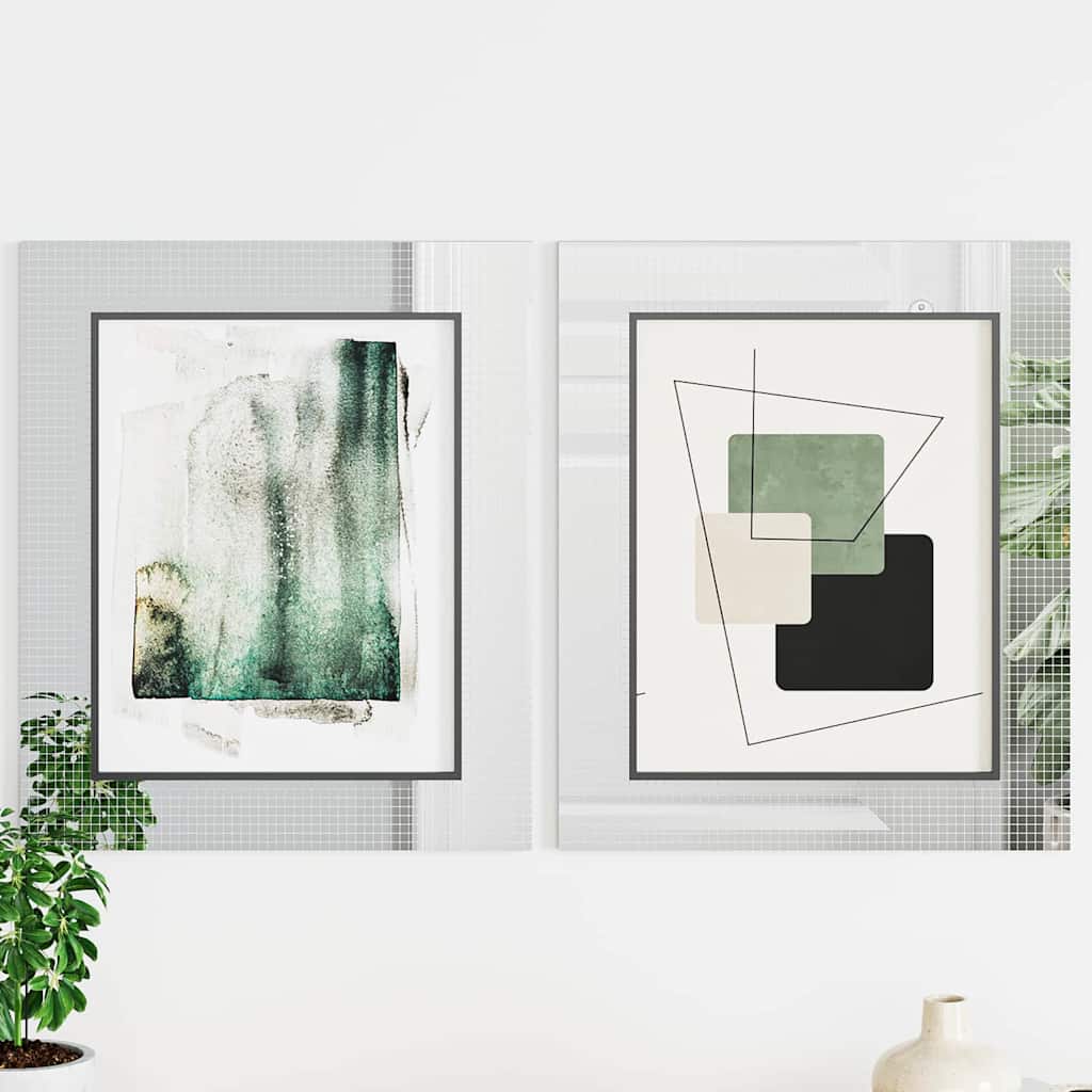 Spejl Mosaik Flise Geometrisk 3 pcs Sølv 30 x 30 cm Glas
