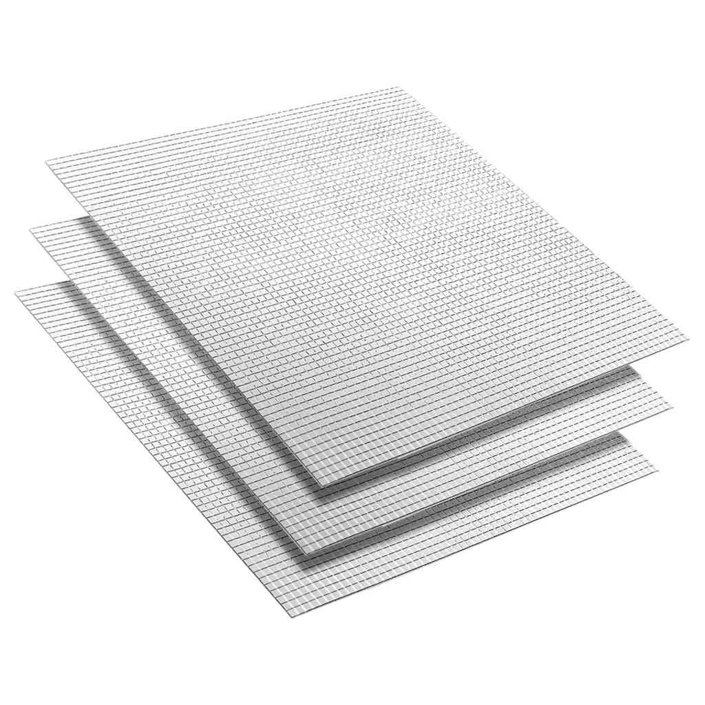 Spejl Mosaik Flise Geometrisk 3 pcs Sølv 30 x 30 cm Glas