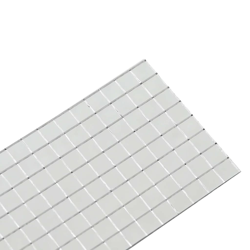 Spejl Mosaik Flise Geometrisk 12 pcs Sølv 100 x 4 cm Glas