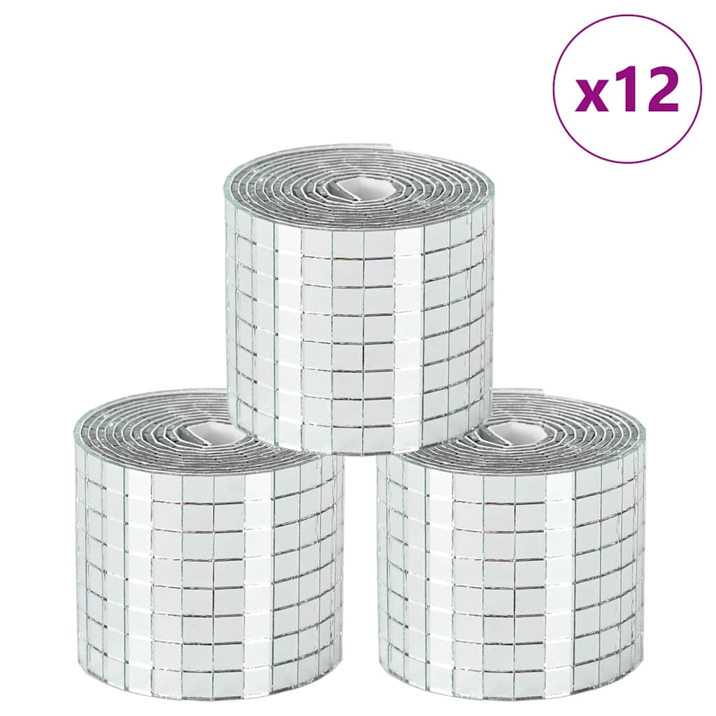 Spejl Mosaik Flise Geometrisk 12 pcs Sølv 100 x 4 cm Glas