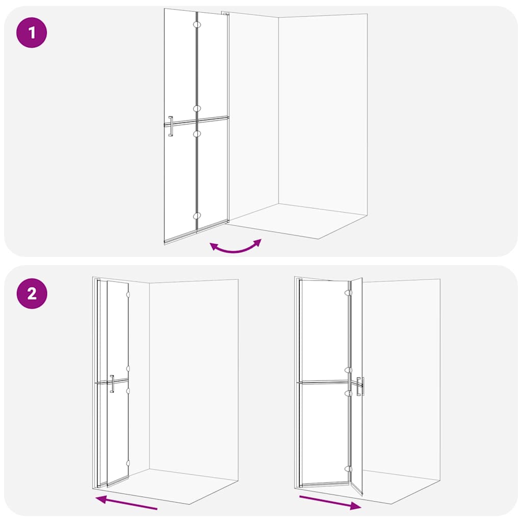 Walk-In brusevæg Guld 90 x 6.5 x 190 cm