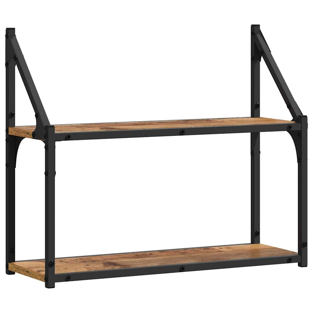 Væghylde med hylde Gammelt træ 60 x 21 x 51 cm Konstrueret træ