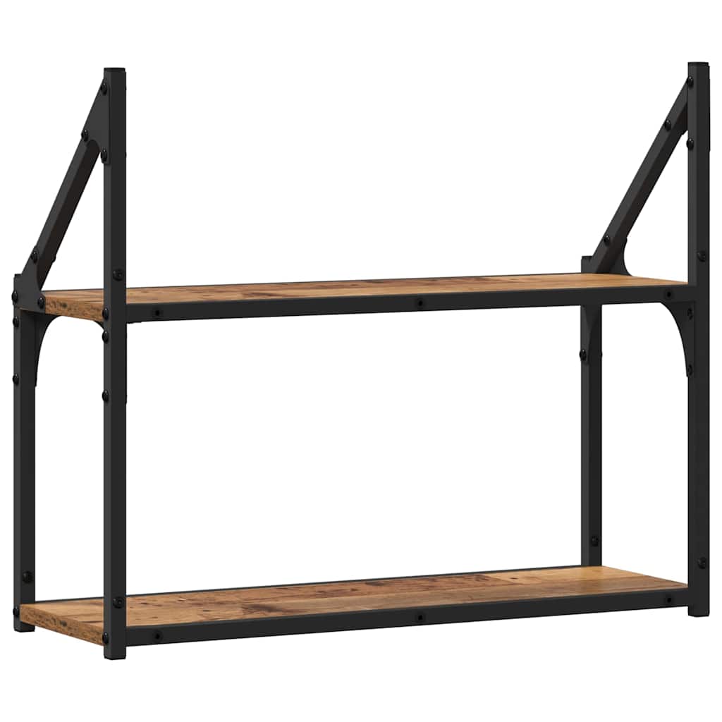 Væghylde med hylde Gammelt træ 60 x 21 x 51 cm Konstrueret træ