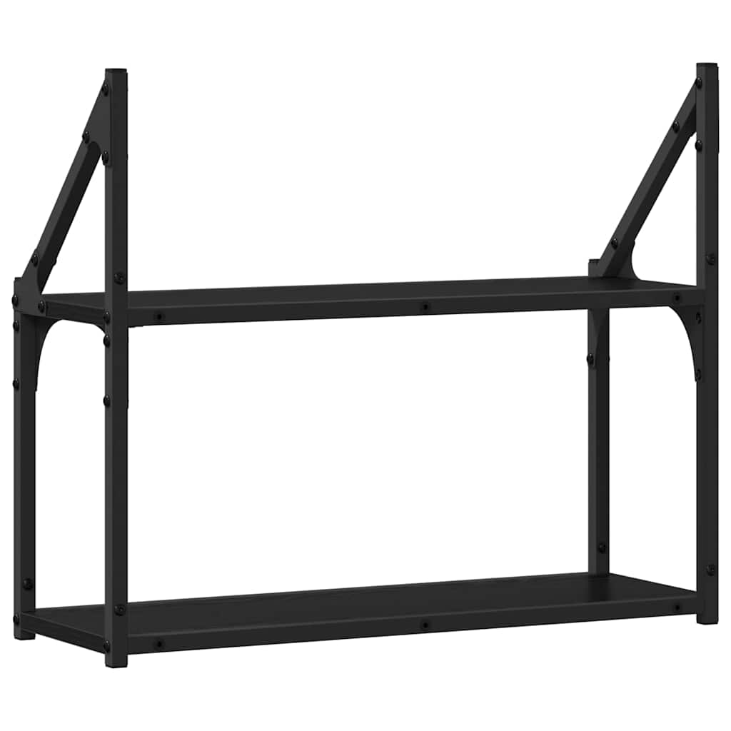 Væghylde med hylde Sort eg 60 x 21 x 51 cm Konstrueret træ