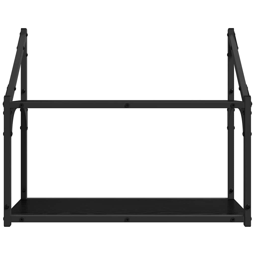 Væghylde med hylde Sort eg 60 x 21 x 51 cm Konstrueret træ