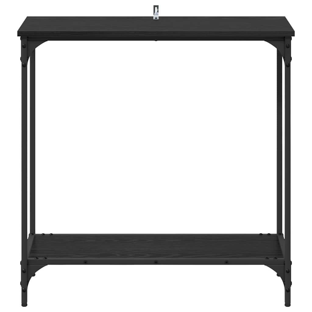 Konsolbord med hylde Sort eg 75 x 30.5 x 75 cm Konstrueret træ