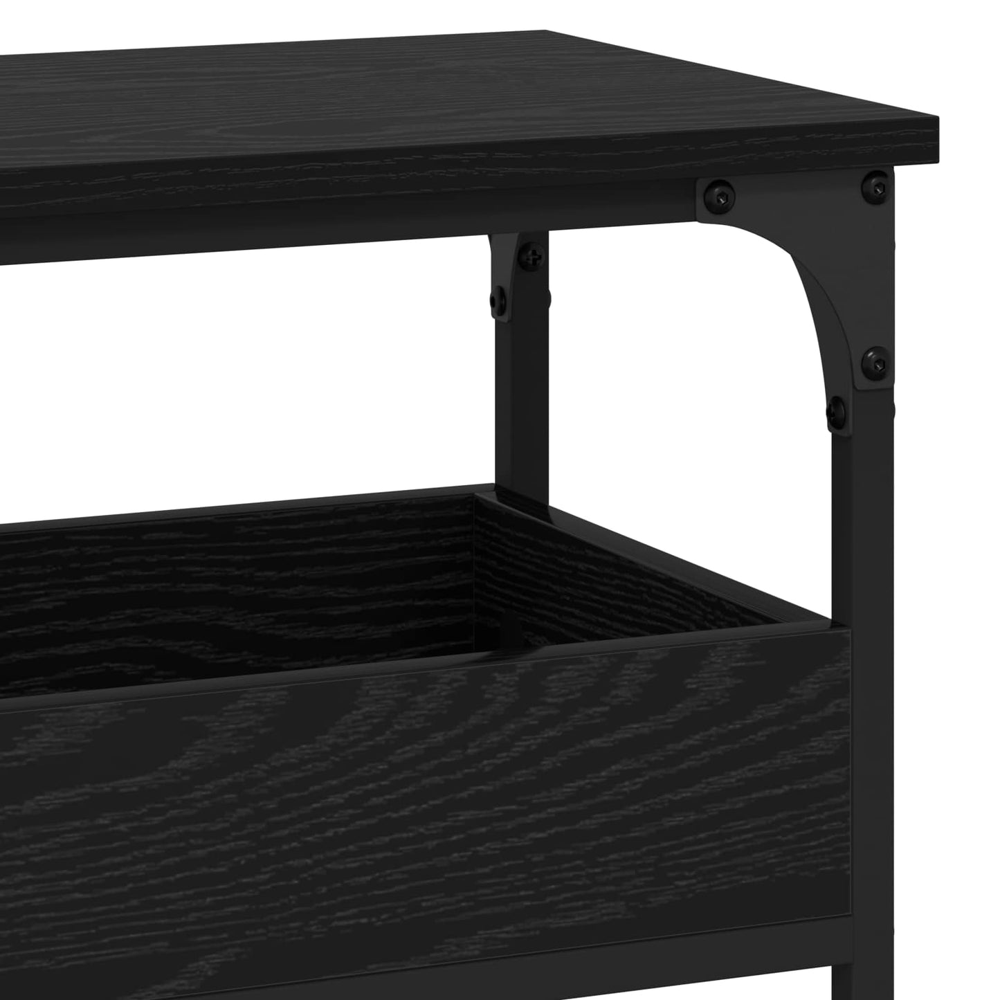 Konsolbord med hylde Sort eg 100 x 29 x 75 cm Konstrueret træ