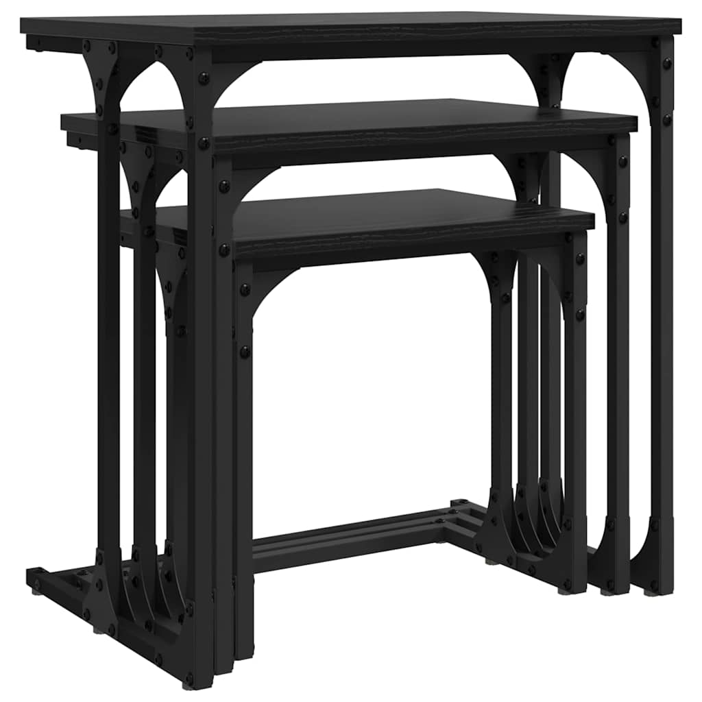Nesting Kaffebord 3 stk. Sort eg 50.5 x 35 x 53 cm