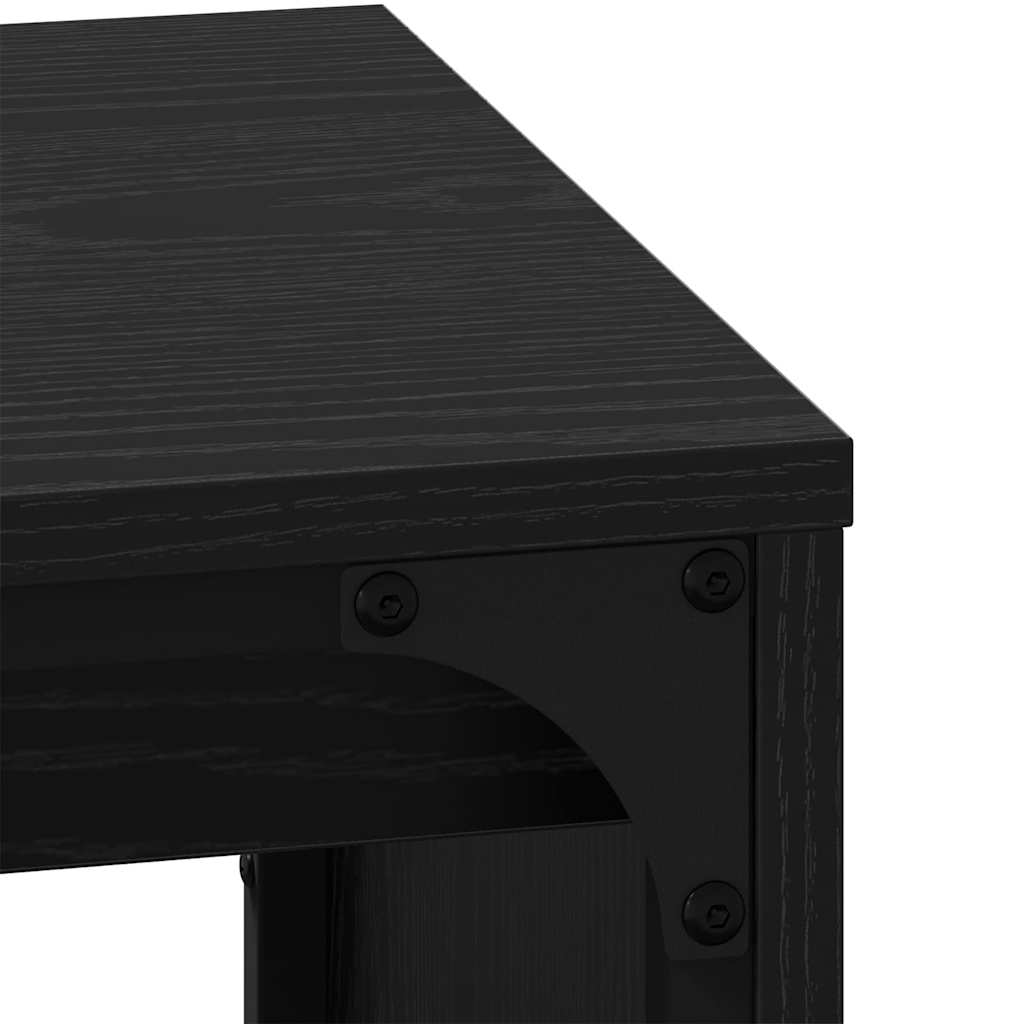 Sofabord 3 stk. Sort eg 60 x 35 x 56 cm Konstrueret træ