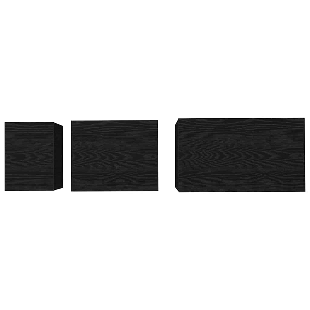 Sofabord 3 stk. Sort eg 60 x 35 x 56 cm Konstrueret træ