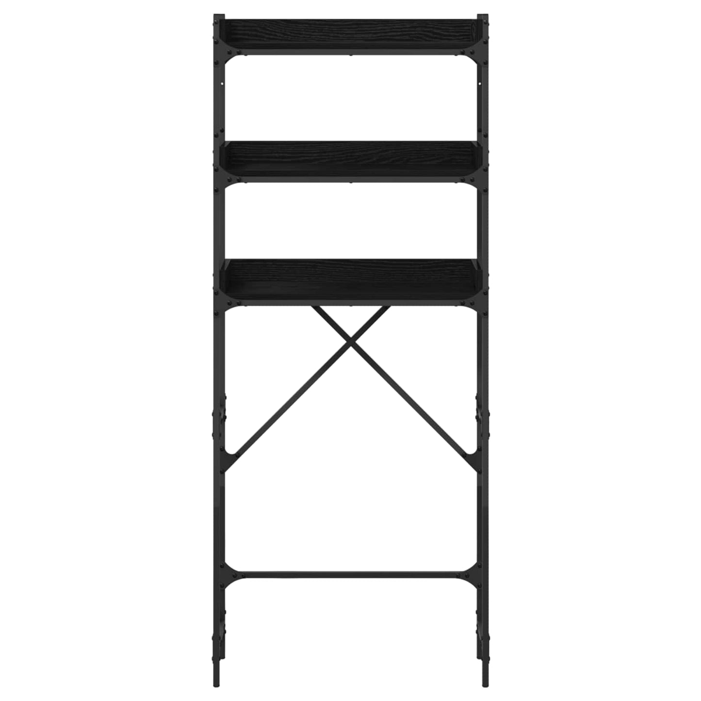 Vaskemaskinehylde Sort 0ak 67 x 25 x 163 cm Konstrueret træ