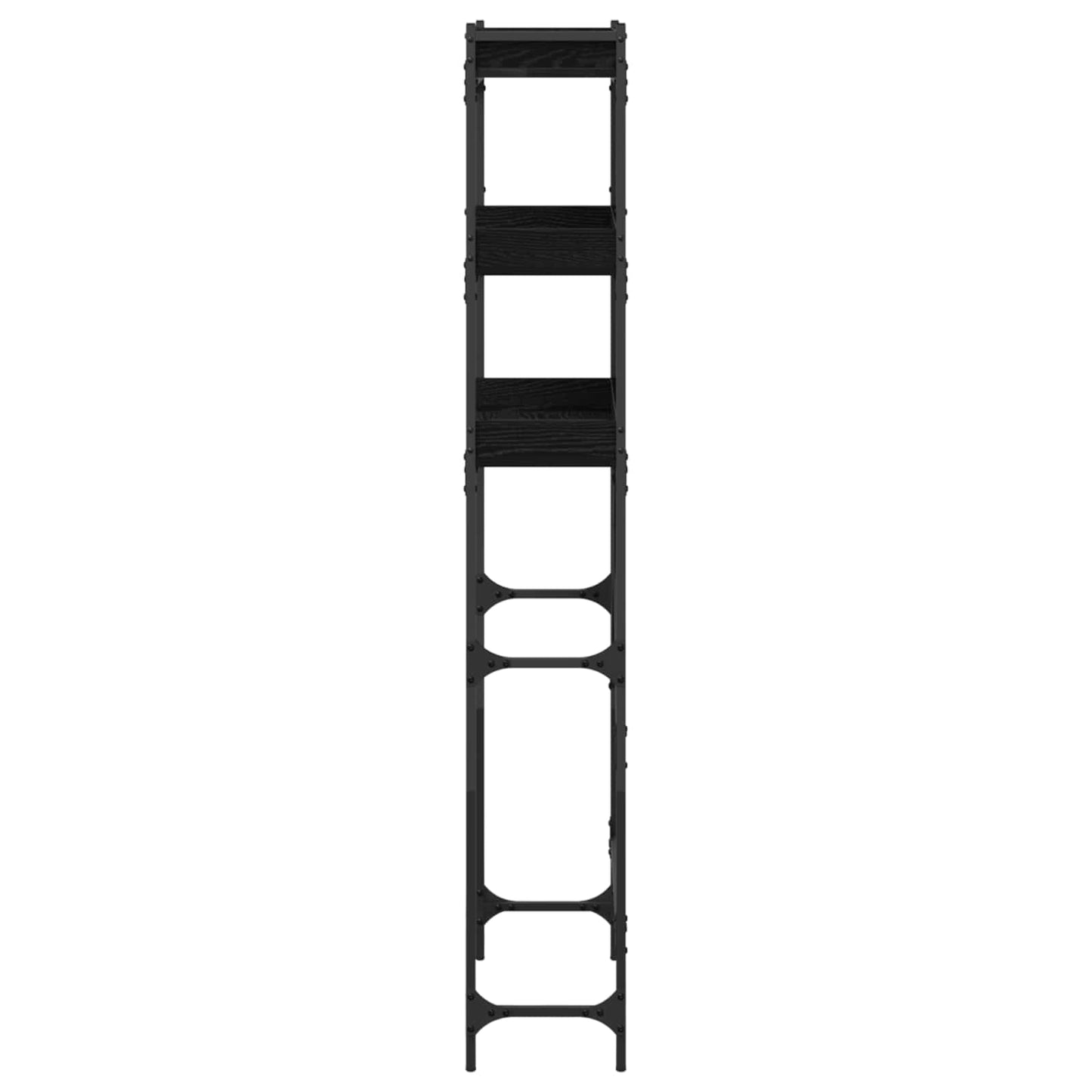 Vaskemaskinehylde Sort 0ak 67 x 25 x 163 cm Konstrueret træ